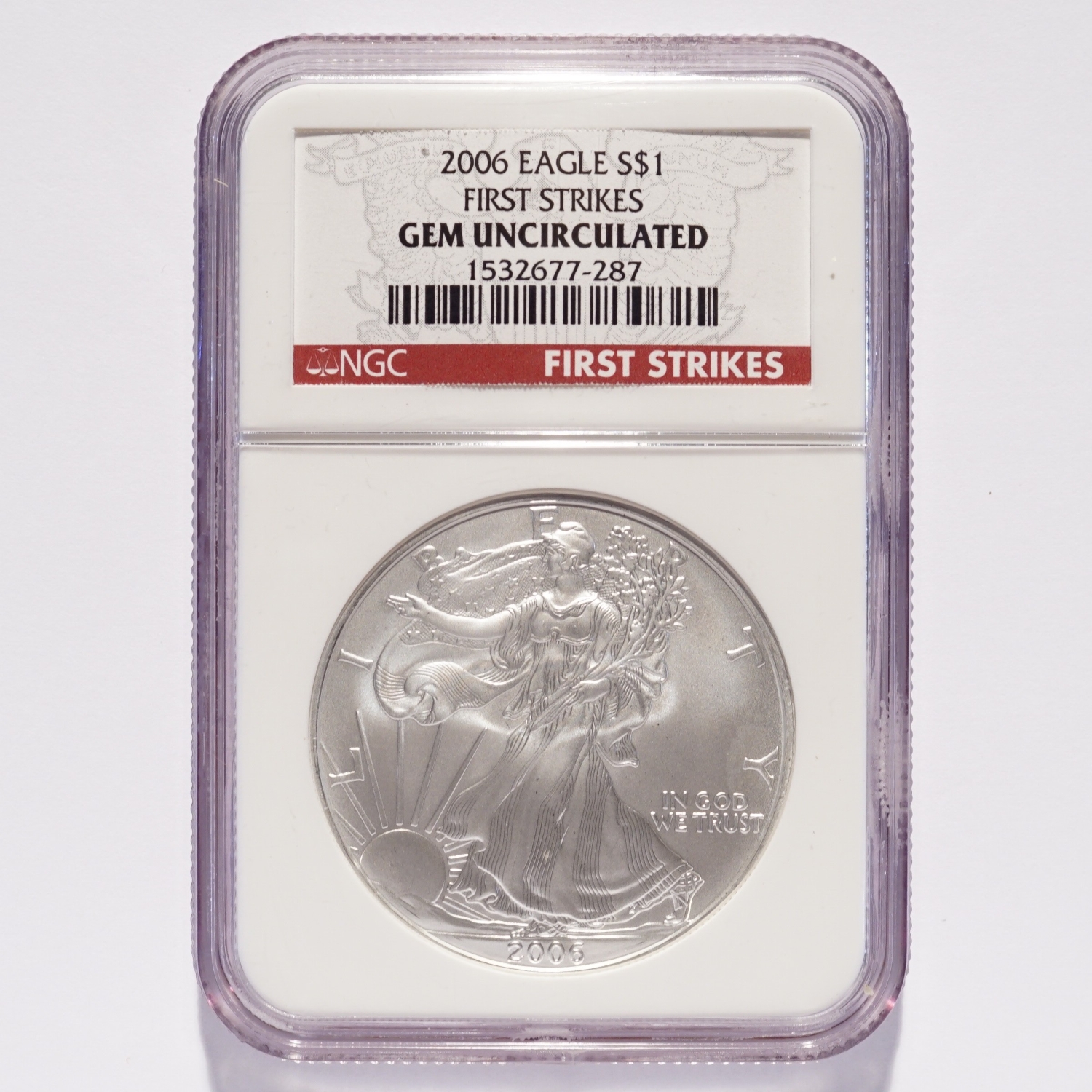 2006 Silver American Eagle Dollar Gem Uncirculated First Strikes NGC - Image 3