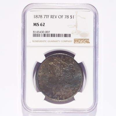 1878 Morgan Silver Dollar 7TF Rev of '78 NGC MS62 - Image 3
