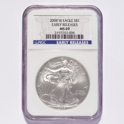 2008-W Silver American Eagle Dollar NGC MS69 Early Releases - Image 3