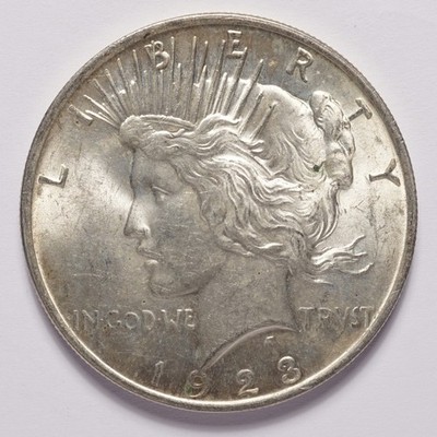 1923 Peace Silver Dollar Unc - Image 3