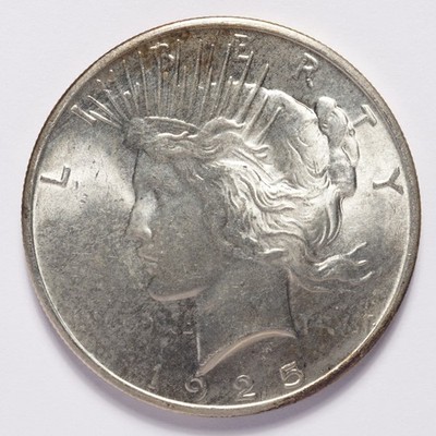1925 Peace Silver Dollar Unc - Image 3
