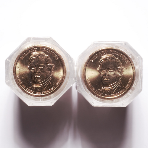 2010 P-D Fillmore Presidential Dollar $20 Rolls PCGS BU FDOI