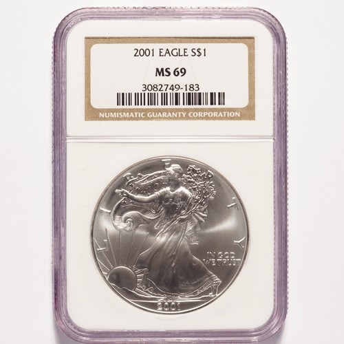 2001 Silver American Eagle Dollar NGC MS69