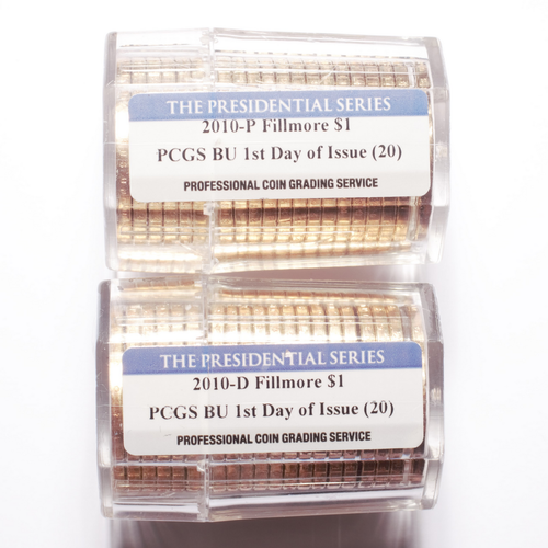 2010 P-D Fillmore Presidential Dollar $20 Rolls PCGS BU FDOI - Image 2