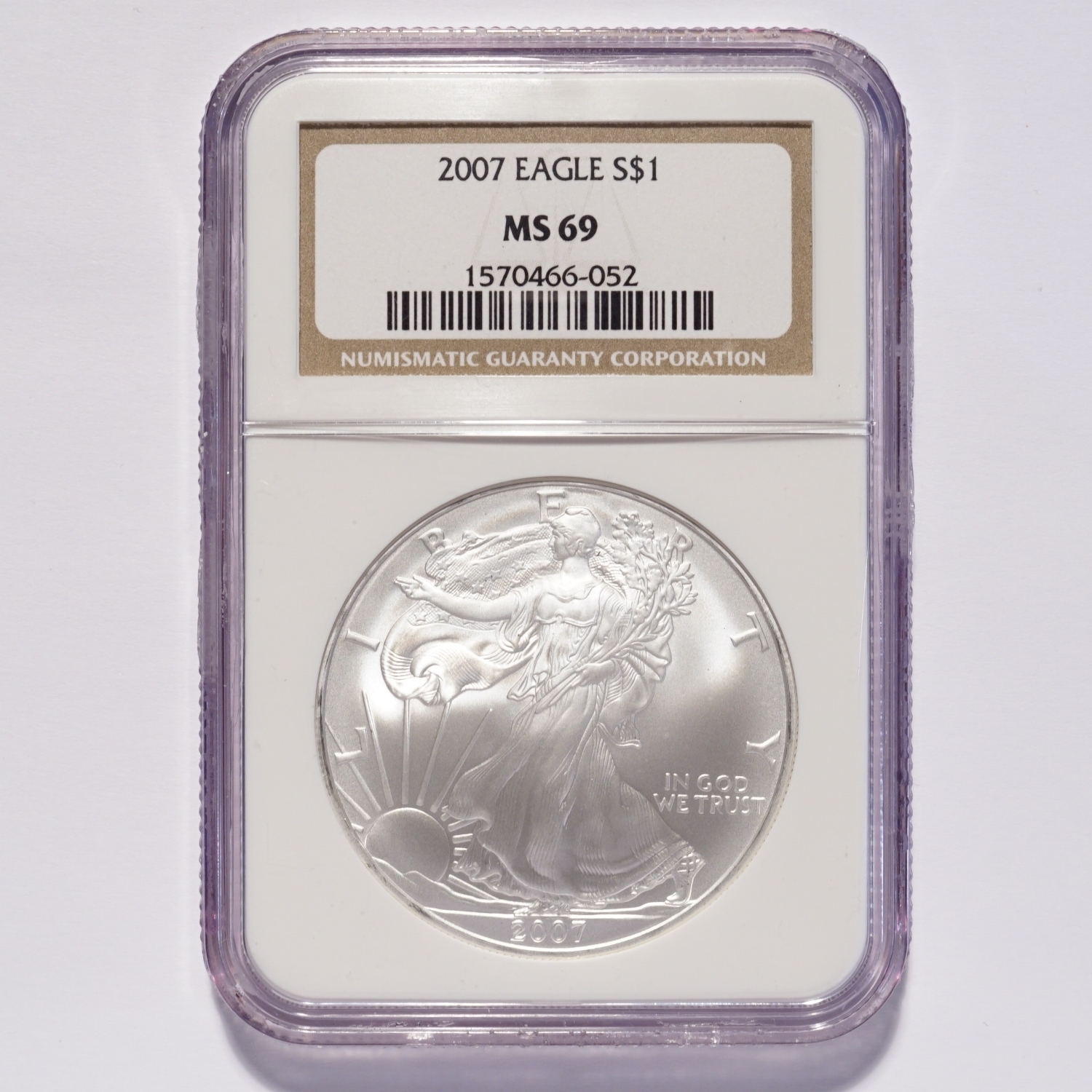 2007 Silver American Eagle Dollar NGC MS69
