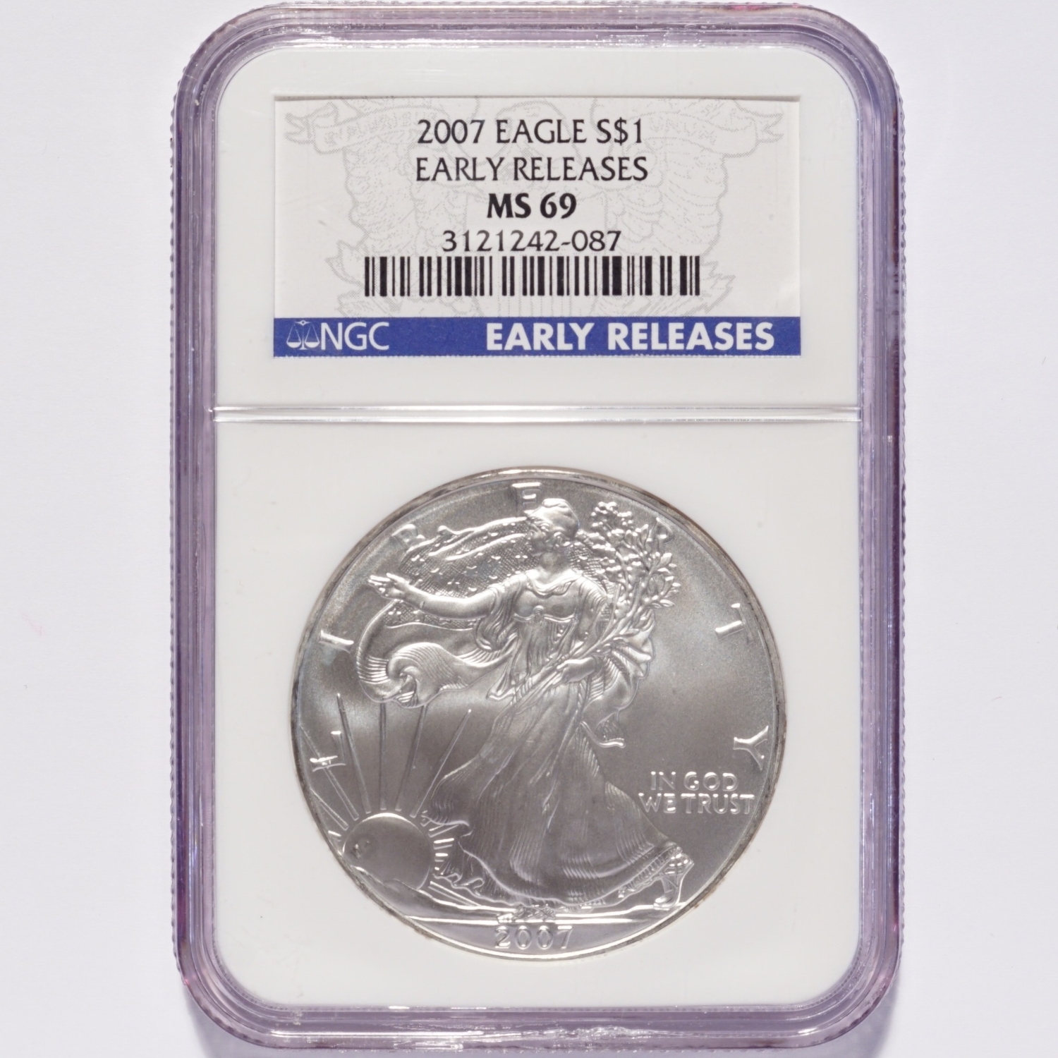 2007 Silver American Eagle NGC MS69 Early Releases