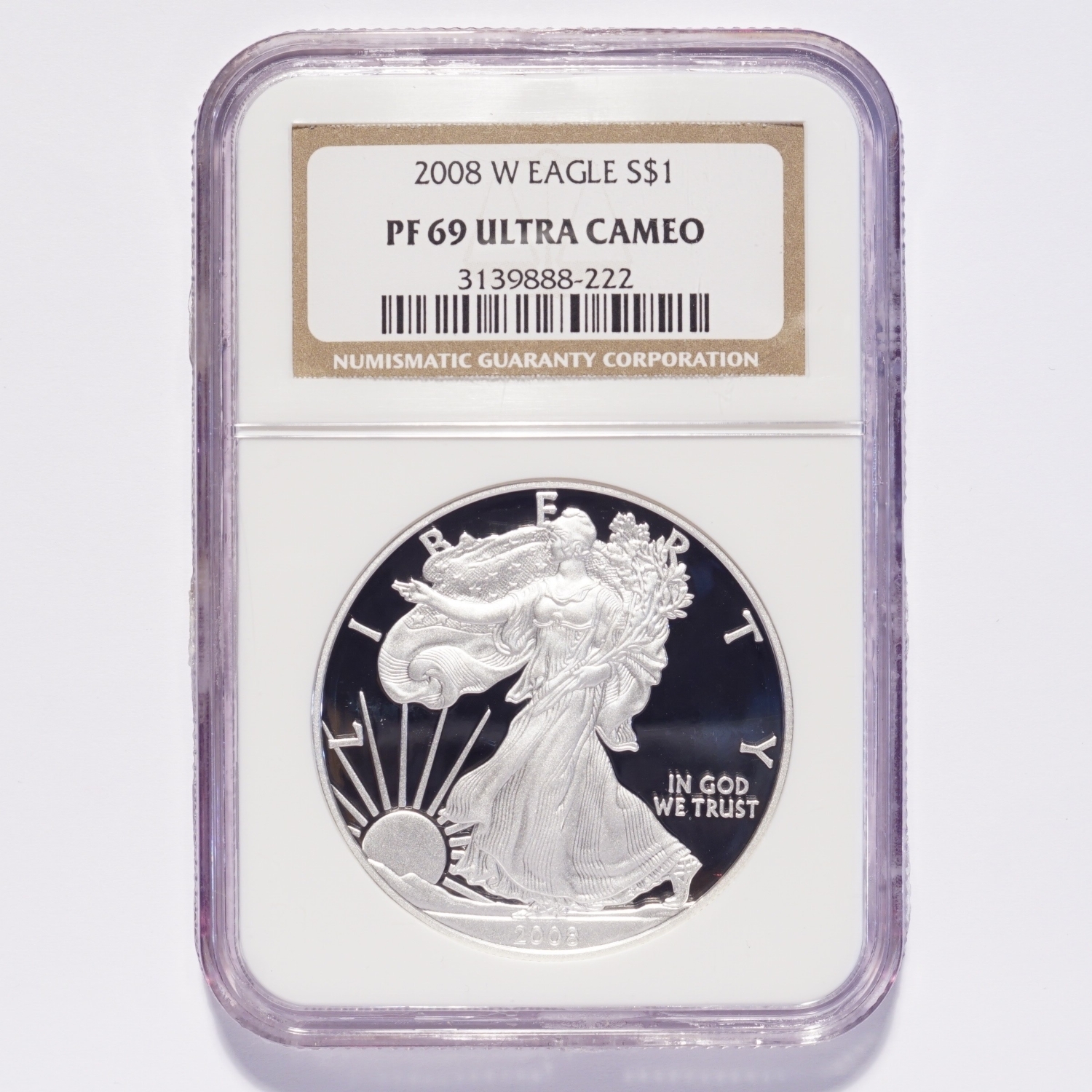 2008-W Silver American Eagle Dollar Proof NGC PF69 Ultra Cameo