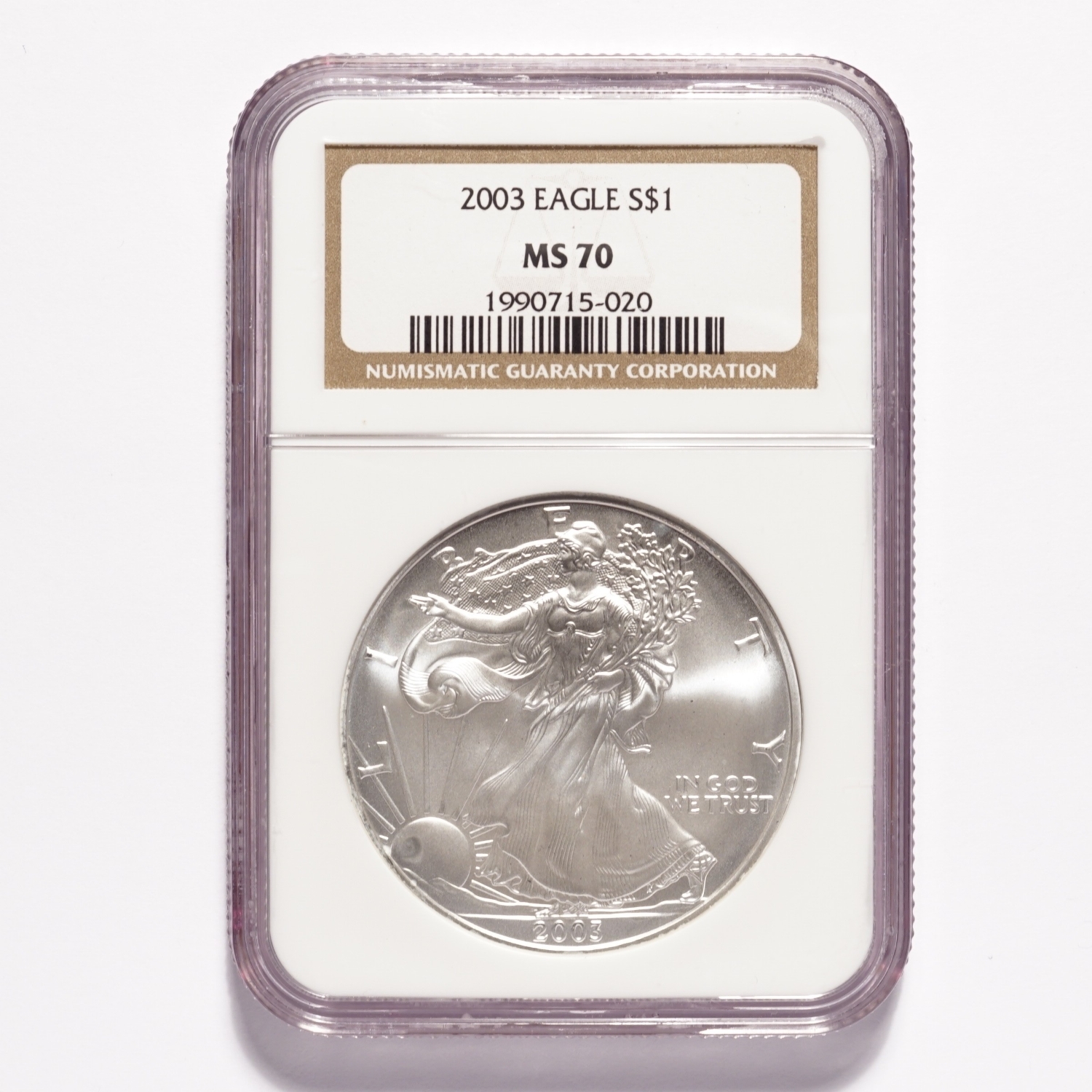 2003 Silver American Eagle Dollar NGC MS70