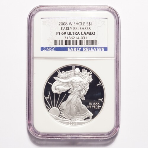 2008-W Silver American Eagle Dollar Proof NGC PF69 Ultra Cameo Early Releases