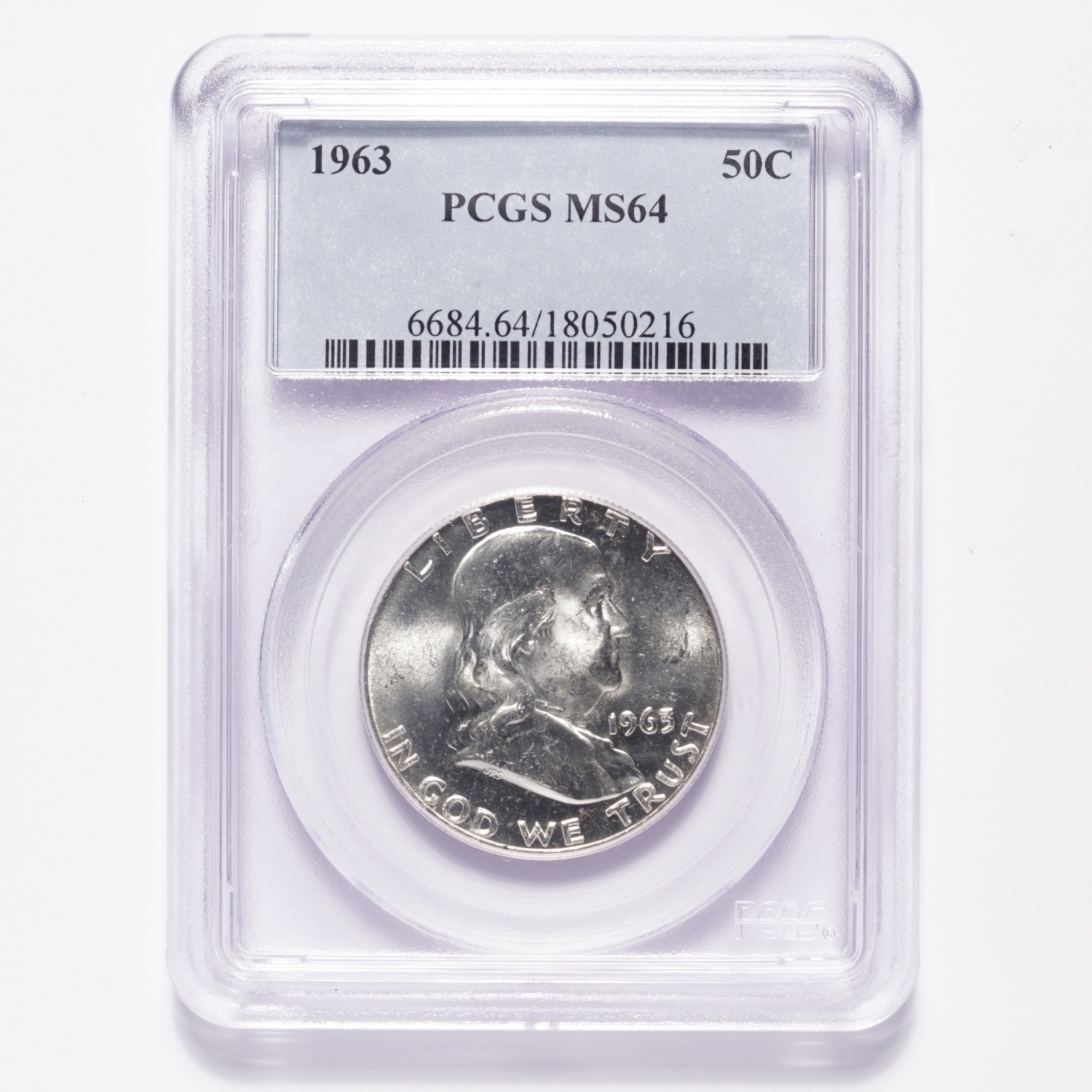 1963 Franklin Silver Half Dollar PCGS MS64