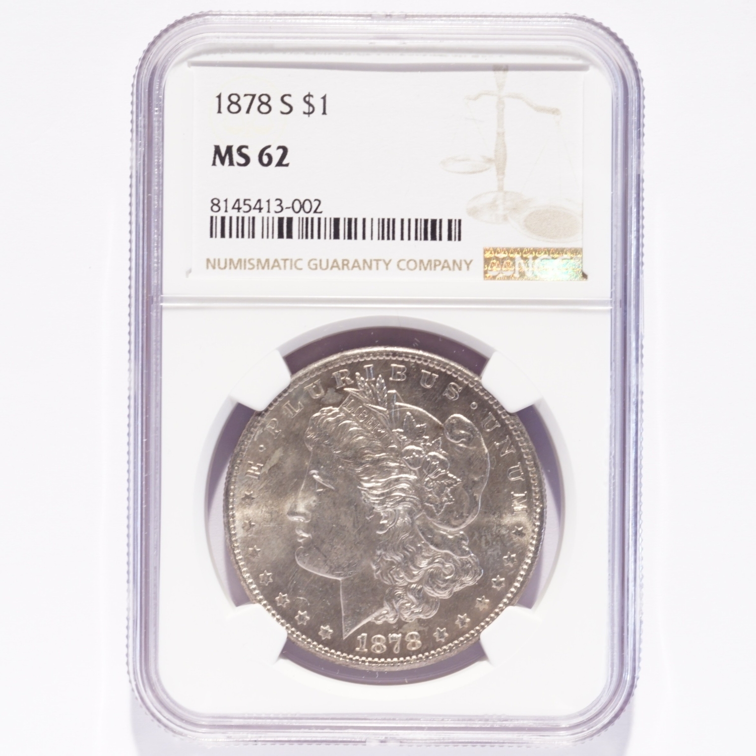1878-S Morgan Silver Dollar NGC MS62