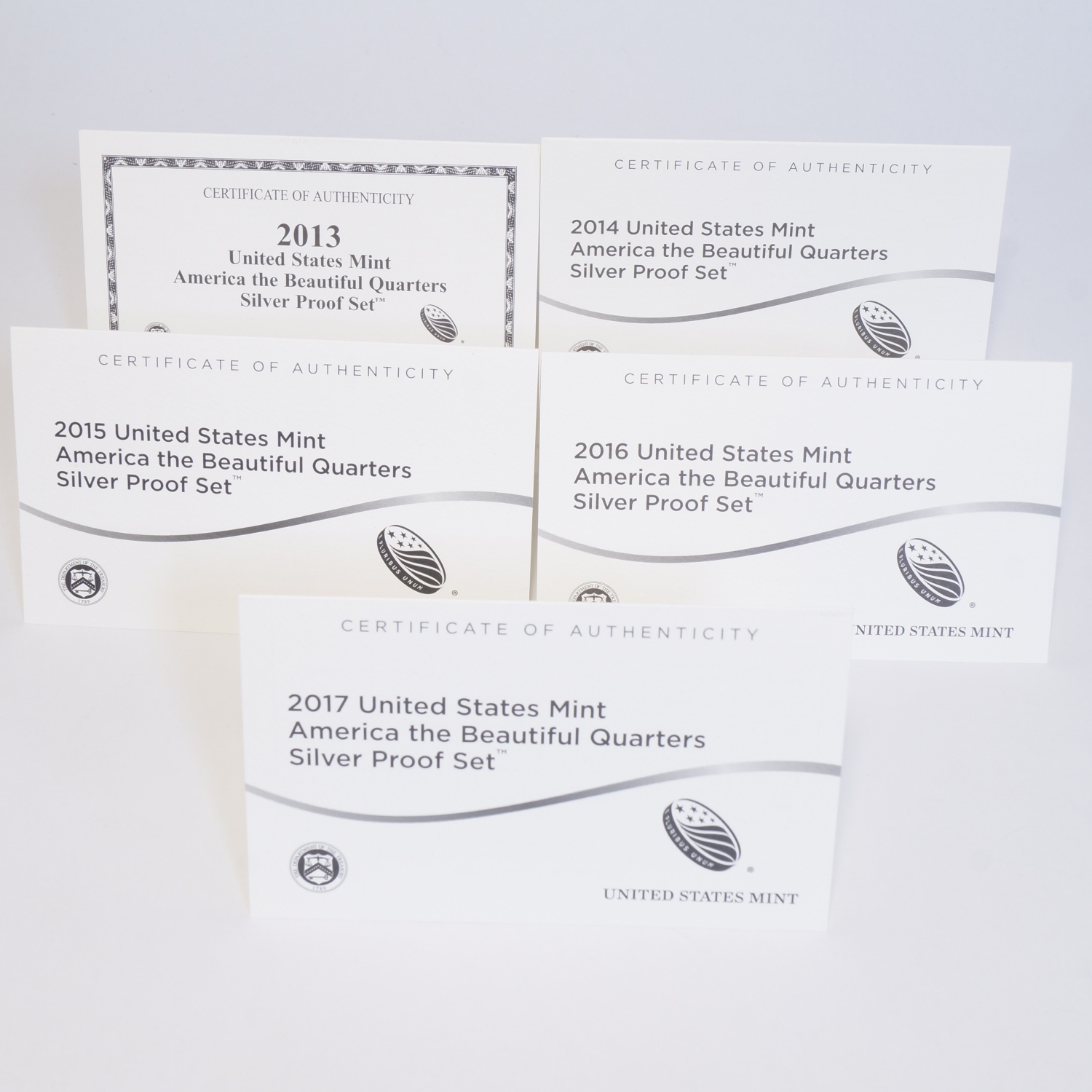 2013-2017 Proof Set Silver America the Beautiful Quarters - Image 2