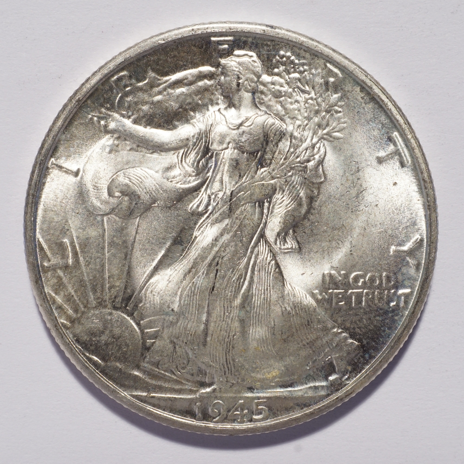 1945-D Liberty Walking Silver Half Dollar