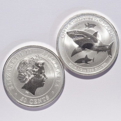 2014 Australia Great White Shark Silver 50 Cent - Image 6