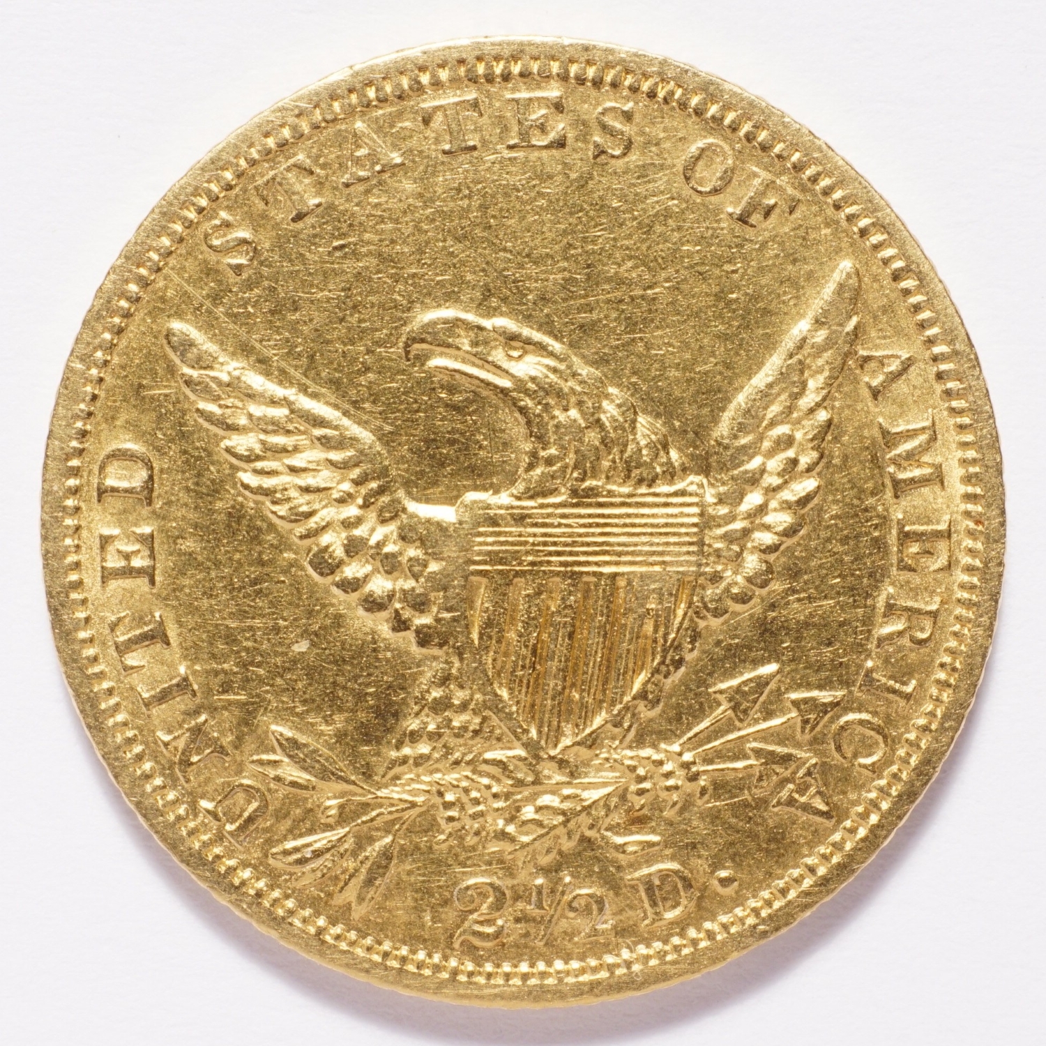 1836 Script 8 Classic Head $2.50 Gold Quarter Eagle - Image 2