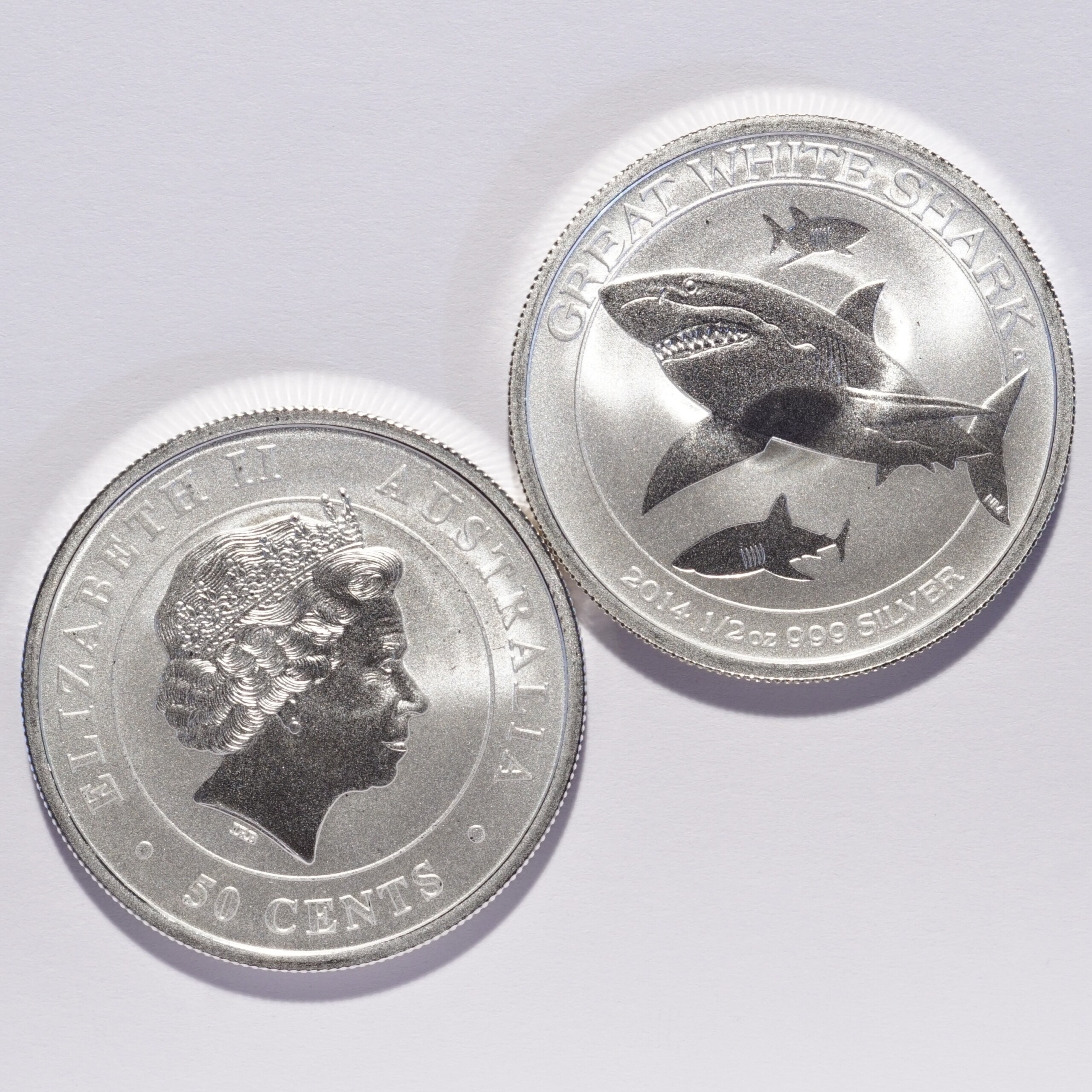 2014 Australia Great White Shark Silver 50 Cent - Image 2