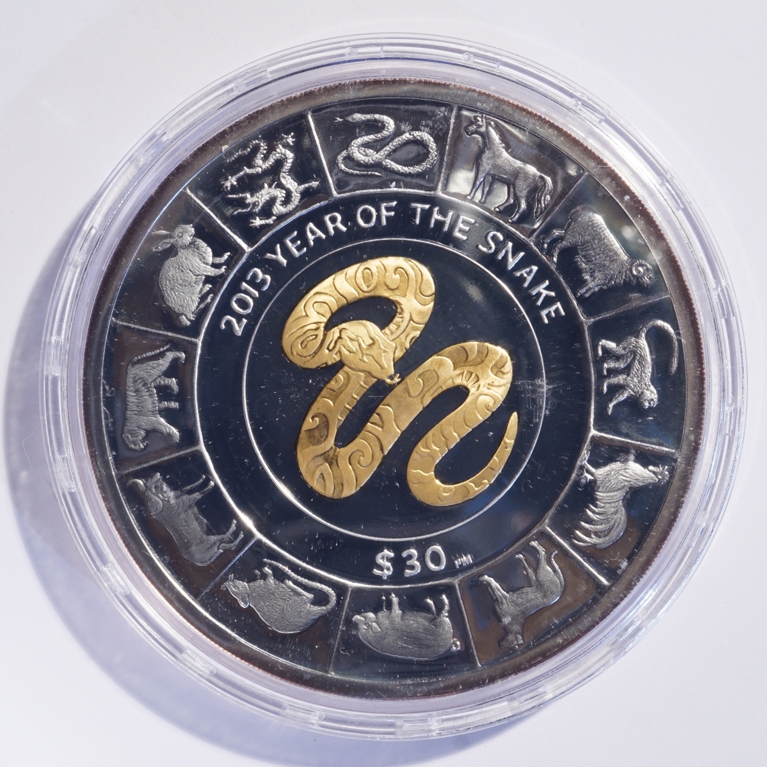 2013 British Virgin Islands 5oz Silver $30 Year of the Snake - Image 3