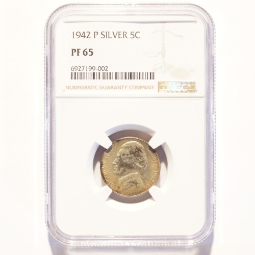 1942-P Jefferson Nickel Silver War Proof NGC PF65