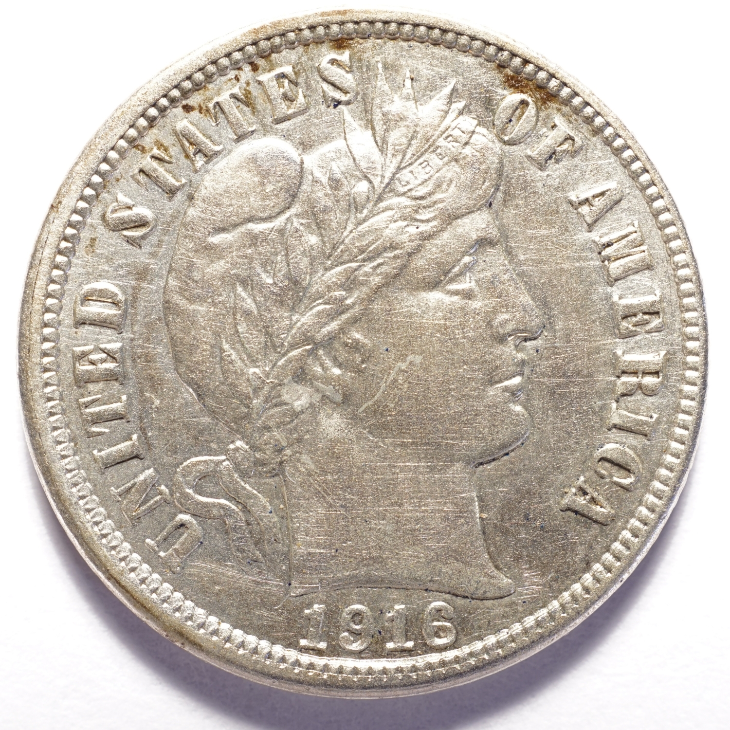 1916 Barber Silver Dime